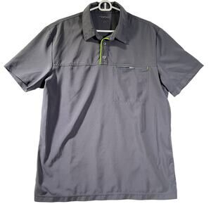 Cherokee Uniforms Henley Top Woman's Large Style # CKI803 Grey Zipper Pocket